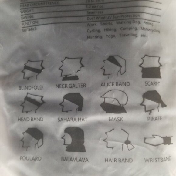 TKISZYZR 2 Pc.MultipurposUV Sun Protection Neck Gaiter Face Mask Scarf Balaclava - Picture 6 of 7